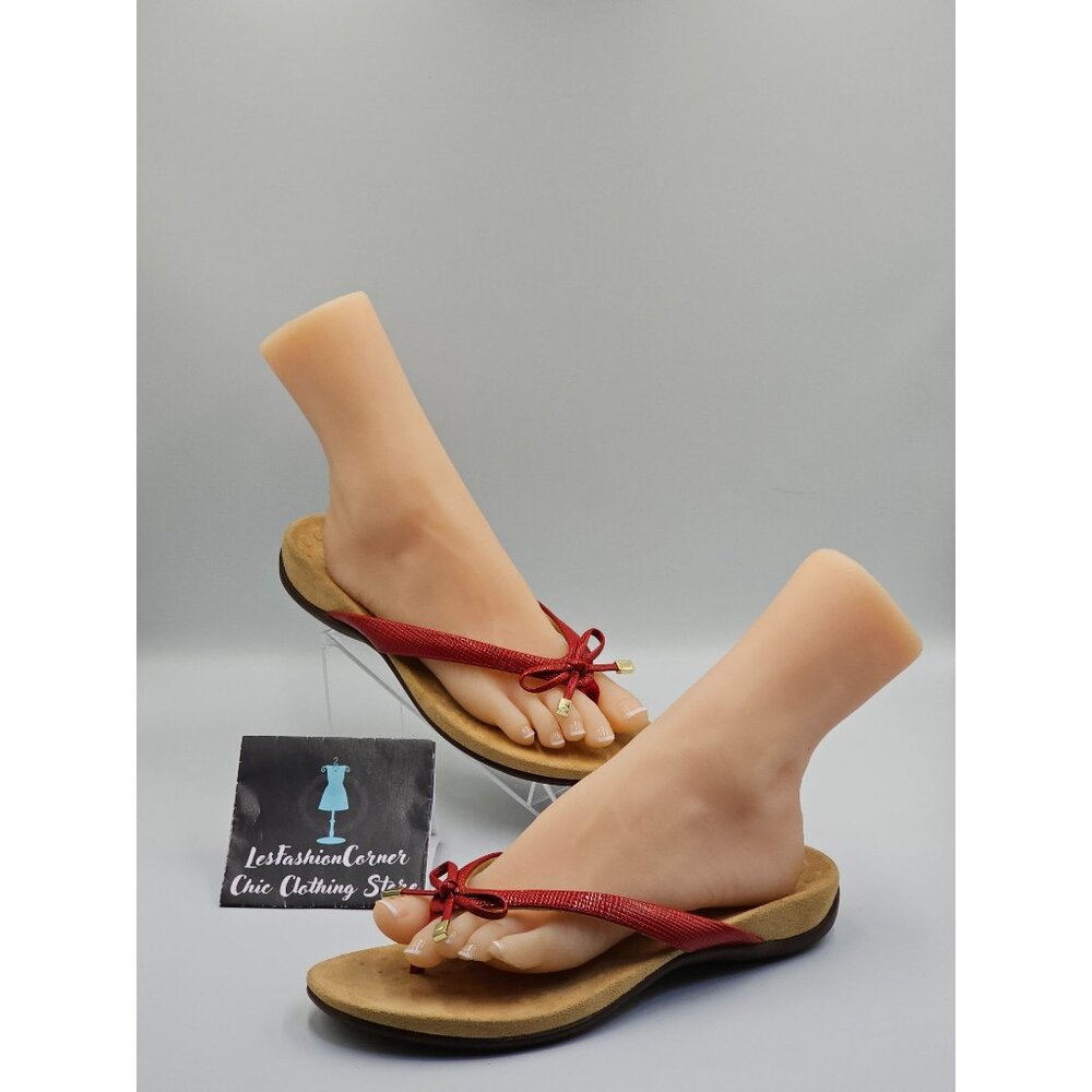 Vionic Women's Red Patent Leather Bella II Lizard Bow Comfort Sandals Sz 10 2647 - Picture 4 of 16